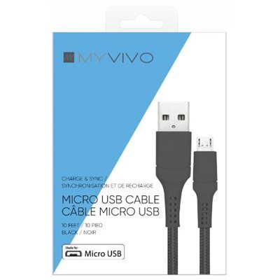 MYVIVO CABLE MICRO USB 10FT