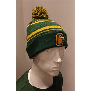 TUQUE CONDORS VERT ET JAUNE POMPON