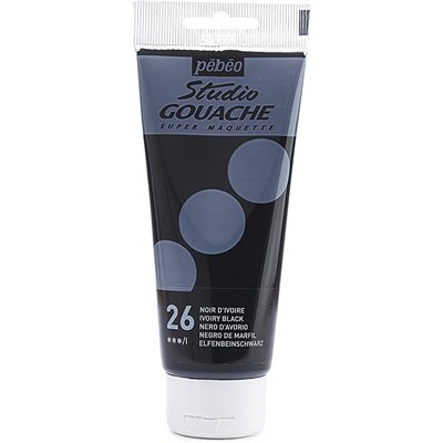 GOUACHE STUDIO 100ML - NOIR IVOIRE