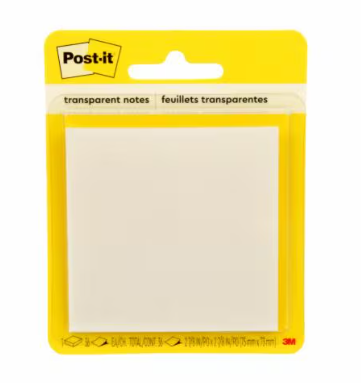 POST-IT TRANSPARENTS BLOC DE 36 FEUILLETS