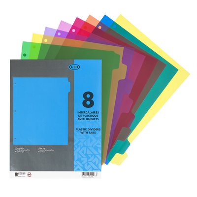 INTERCALAIRES DE PLASTIQUE GEOCAN, 8 / PQT