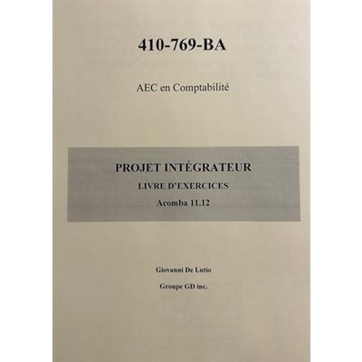 EXERCICES: PROJET INTÉGRATEUR GROUPE GD 410-769-BA