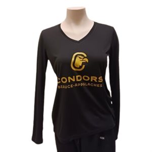 CHANDAIL CONDORS FEMME COL "V" (COTON) - NOIR