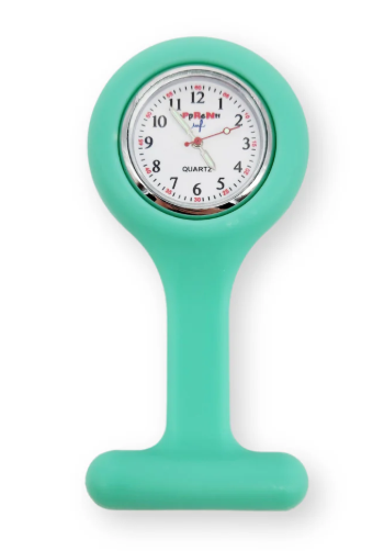 MONTRE TROTTEUSE AVEC BROCHE VERT CLAIR