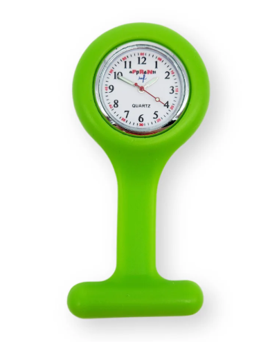 MONTRE TROTTEUSE AVEC BROCHE VERTE FONCEE