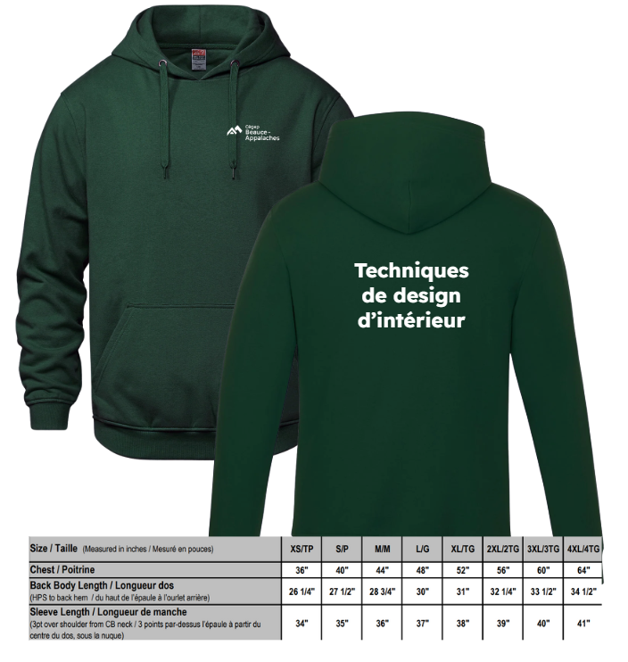 HOODIE DESIGN D'INTÉRIEUR VERT 