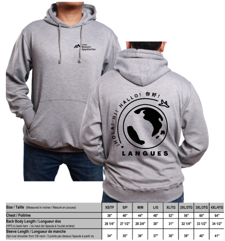 HOODIE LANGUES GRIS 