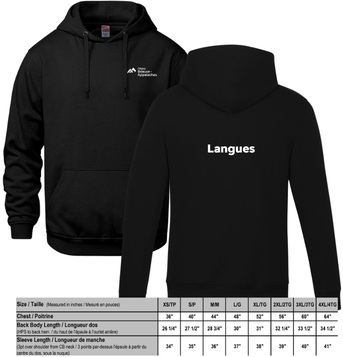 HOODIE LANGUES NOIR 