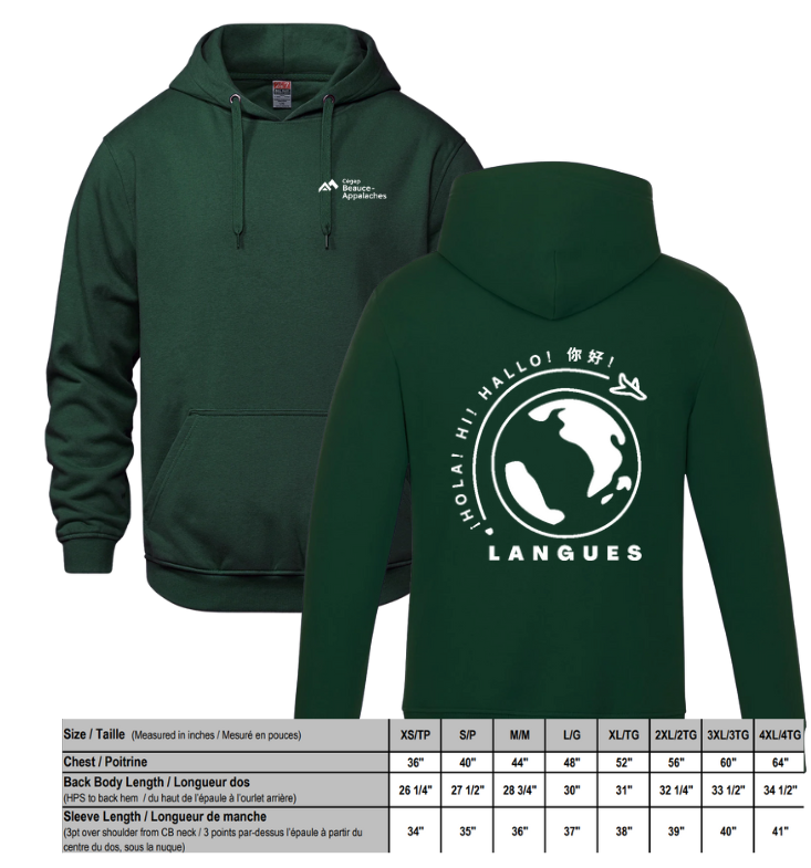 HOODIE LANGUES VERT 